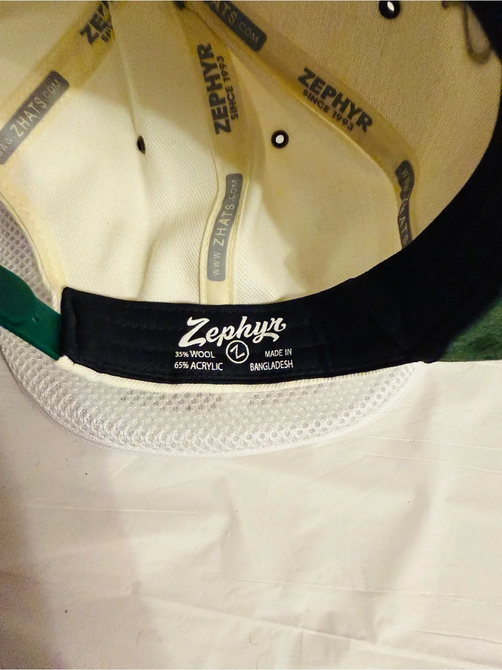 USF Bulls Zephyr Snapback Hat Cream Green Camo Brim South Florida NCAA Cap
